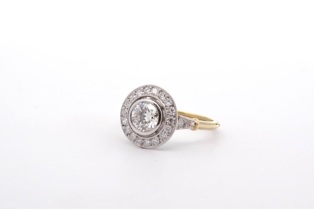 Bague diamant 0,84ct I/SI1 en or et platine - Castafiore