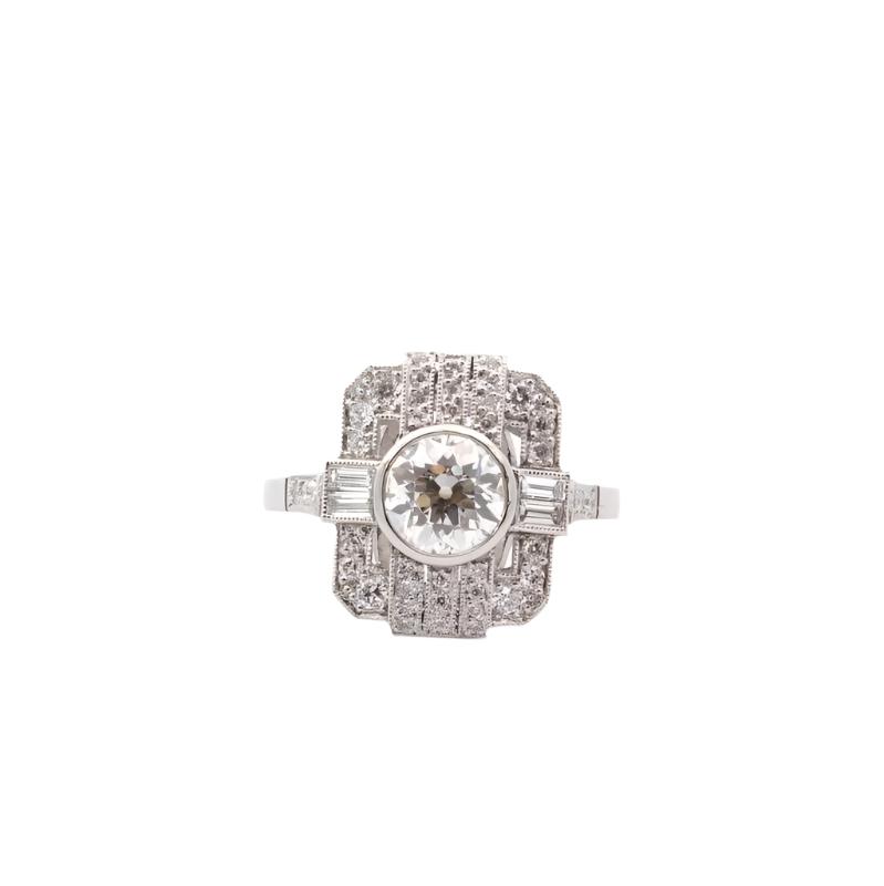 Bague diamant 1,19 cts J/SI1 en platine - Castafiore