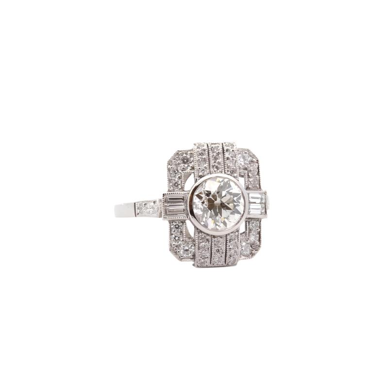 Bague diamant 1,19 cts J/SI1 en platine - Castafiore