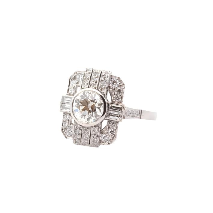 Bague diamant 1,19 cts J/SI1 en platine - Castafiore