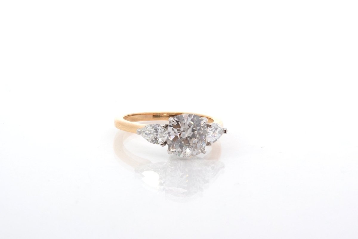 Bague diamant 1,88 cts H/SI2 en or et platine - Castafiore