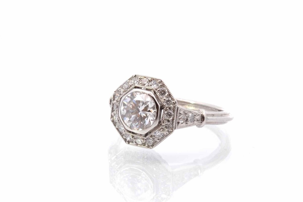 Bague diamant de 0,94 ct H/SI1 en platine - Castafiore