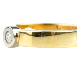 Bague DIAMANT Design sobre en or jaune et or blanc - Castafiore