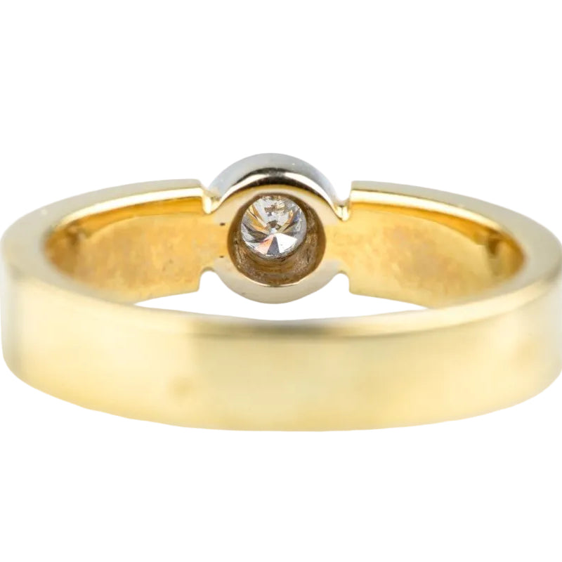 Bague DIAMANT Design sobre en or jaune et or blanc - Castafiore