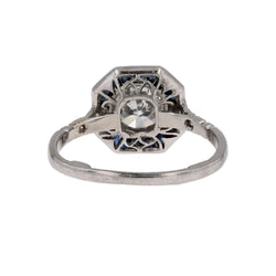 Bague diamant saphirs style art déco - Castafiore