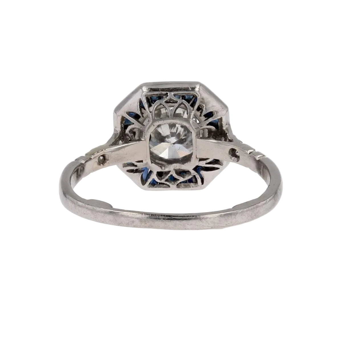 Bague diamant saphirs style art déco - Castafiore