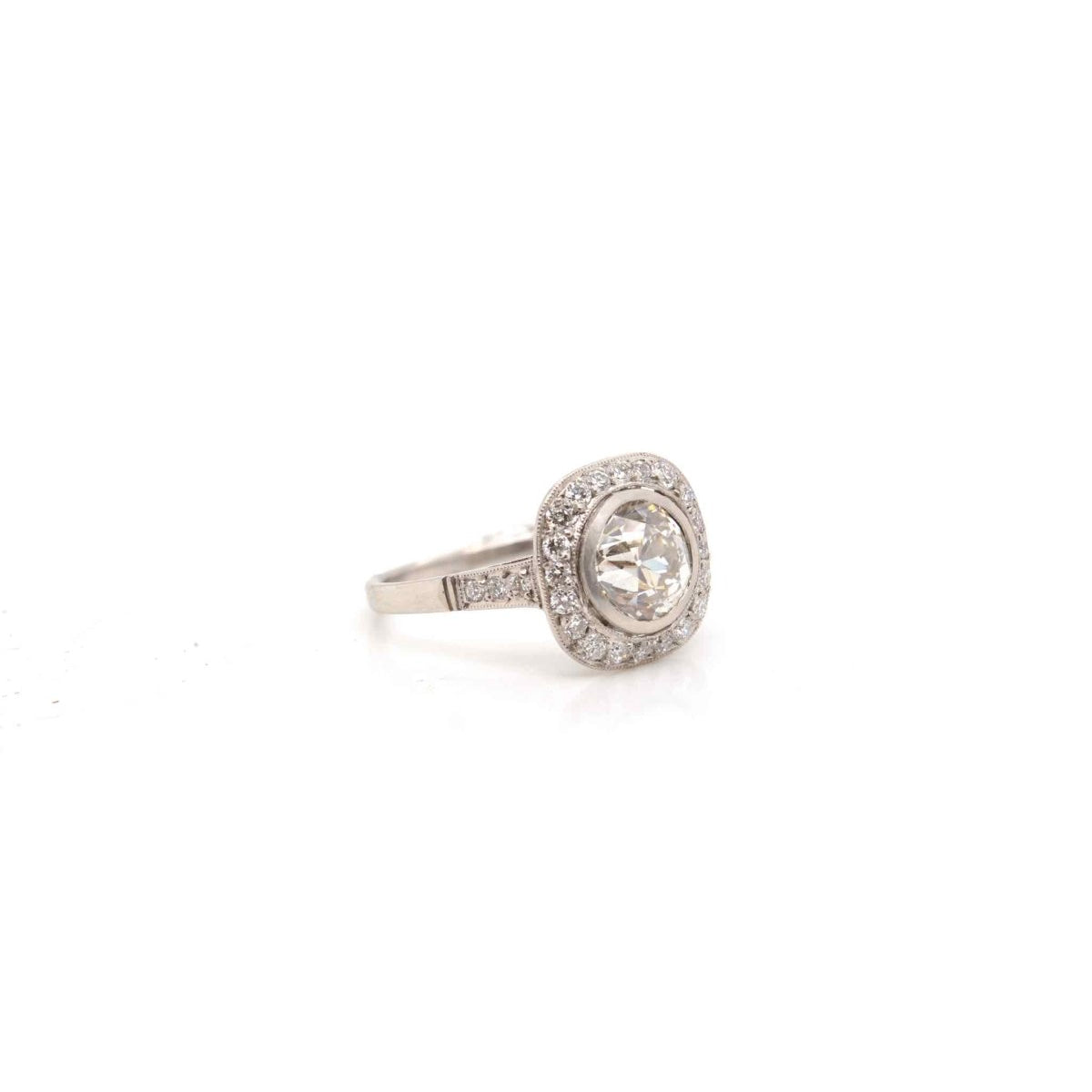 Bague diamants de style Art Déco en platine - Castafiore