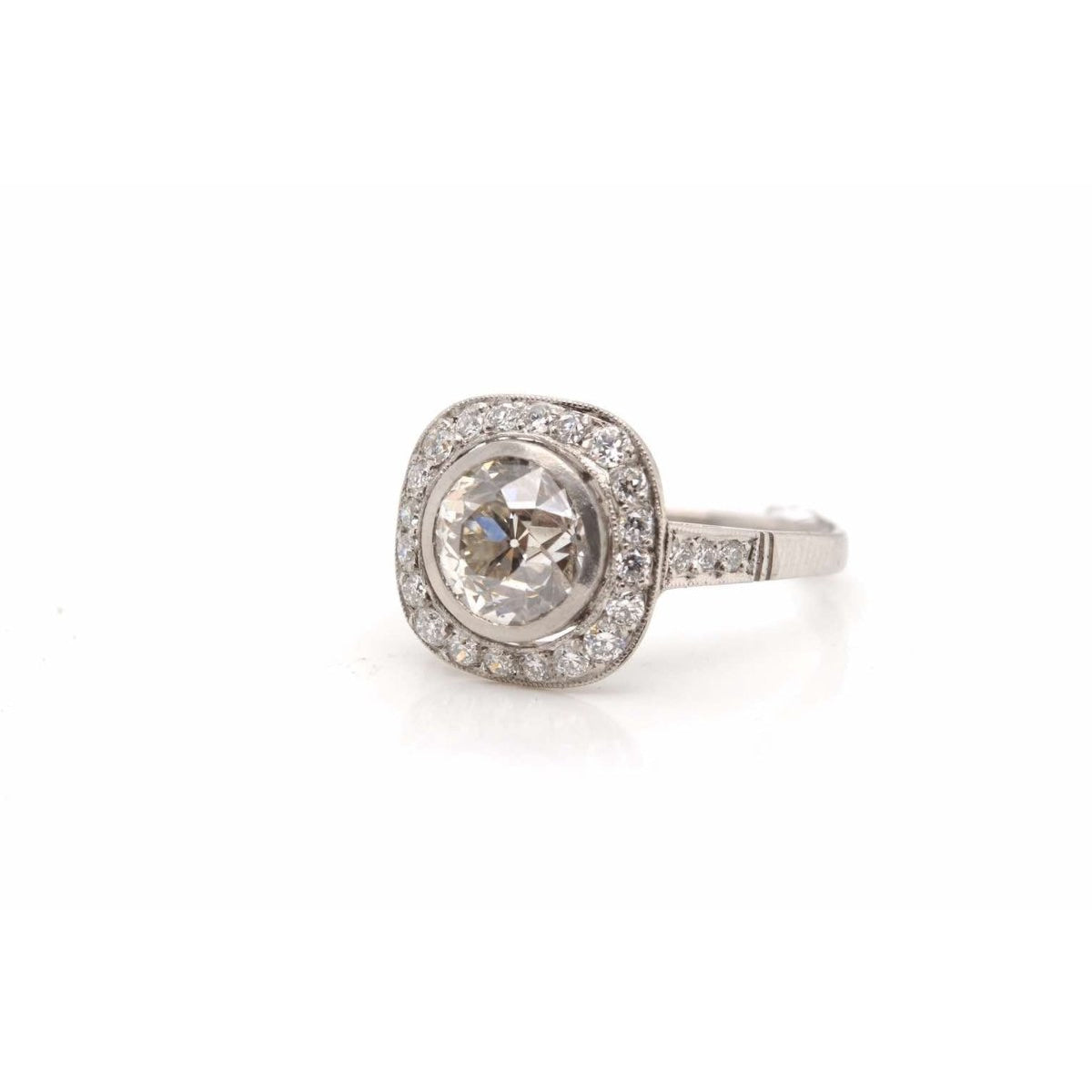 Bague diamants de style Art Déco en platine - Castafiore
