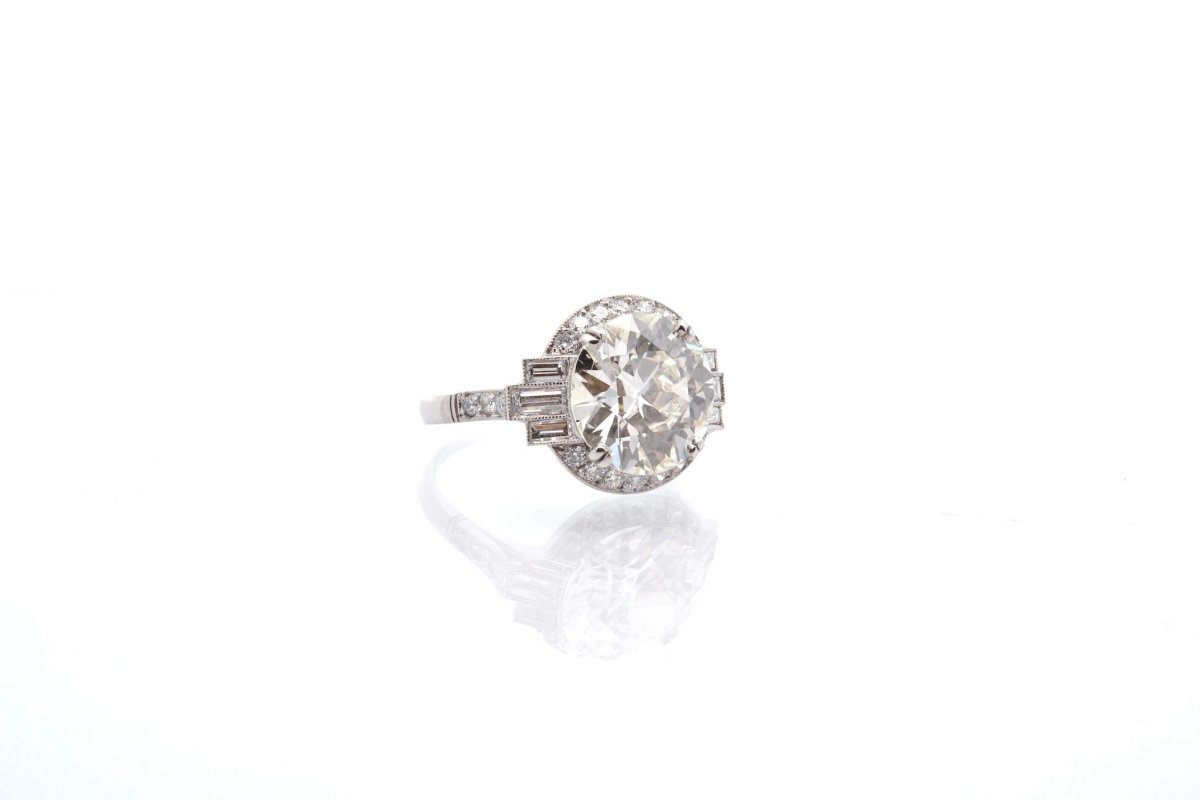 Bague diamants demi taille de 4,39 cts K-VS2 - Castafiore