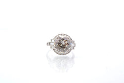 Bague diamants demi taille de 4,39 cts K-VS2 - Castafiore