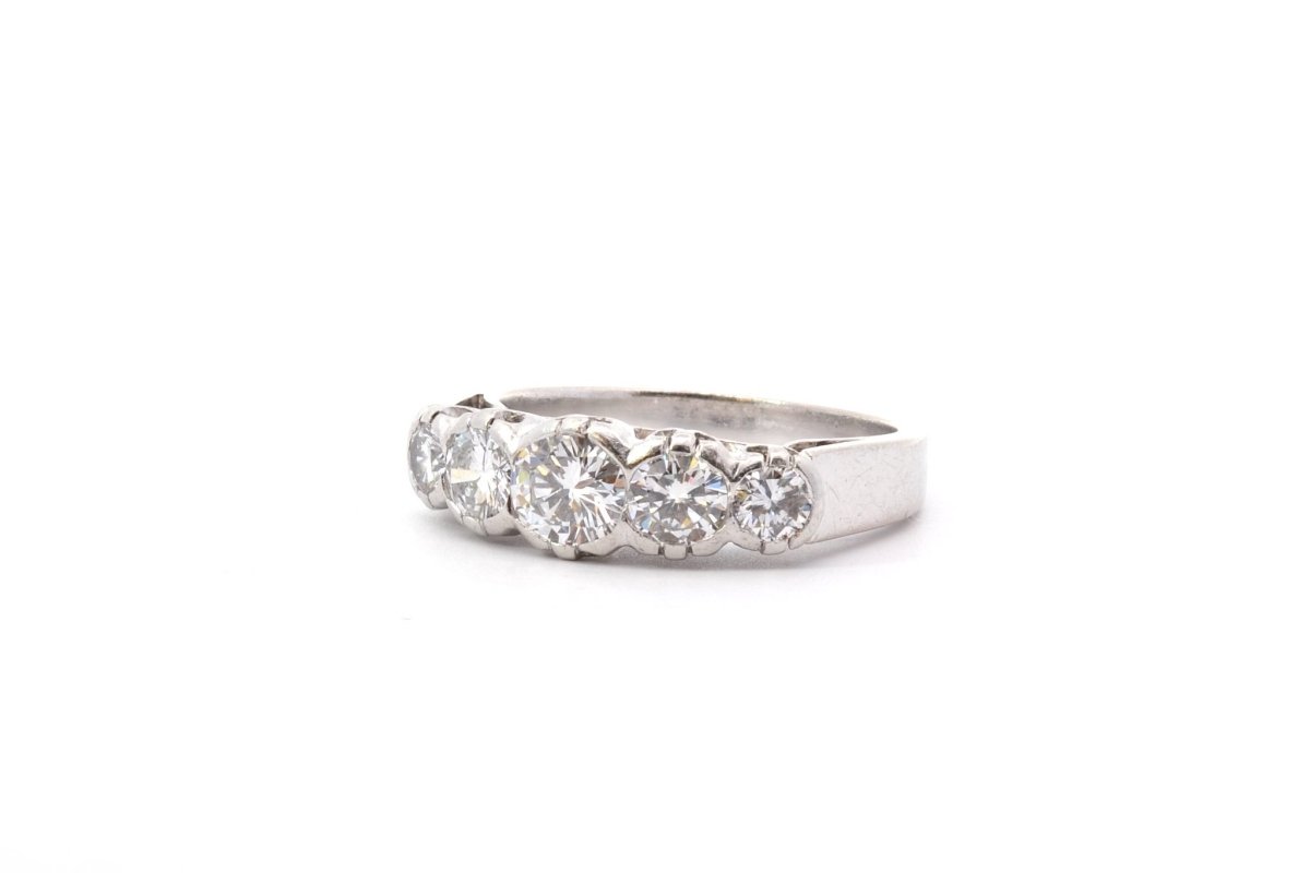 Bague diamants en or blanc 18k et platine - Castafiore