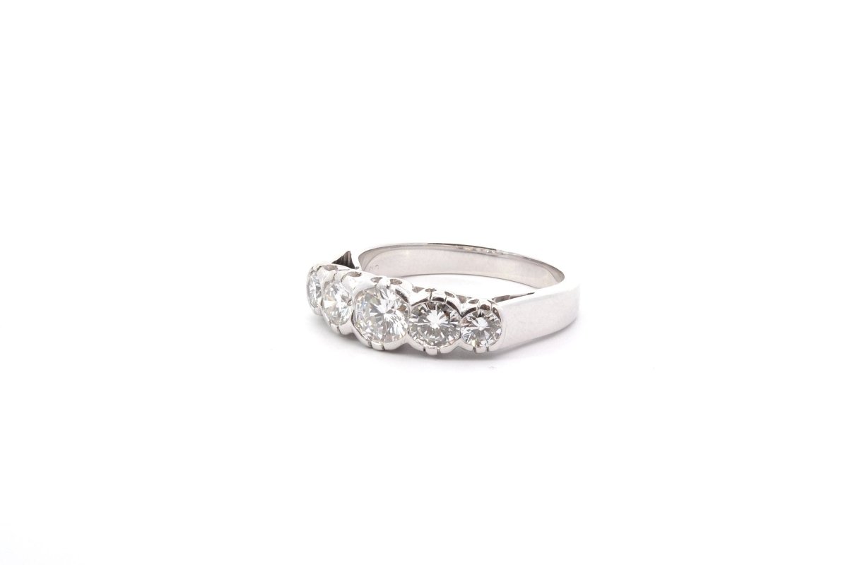 Bague diamants en or blanc 18k et platine - Castafiore