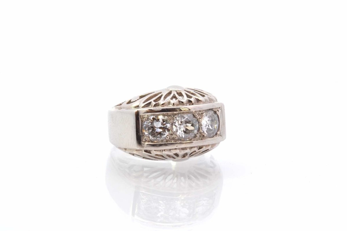 Bague diamants en platine et or blanc - Castafiore
