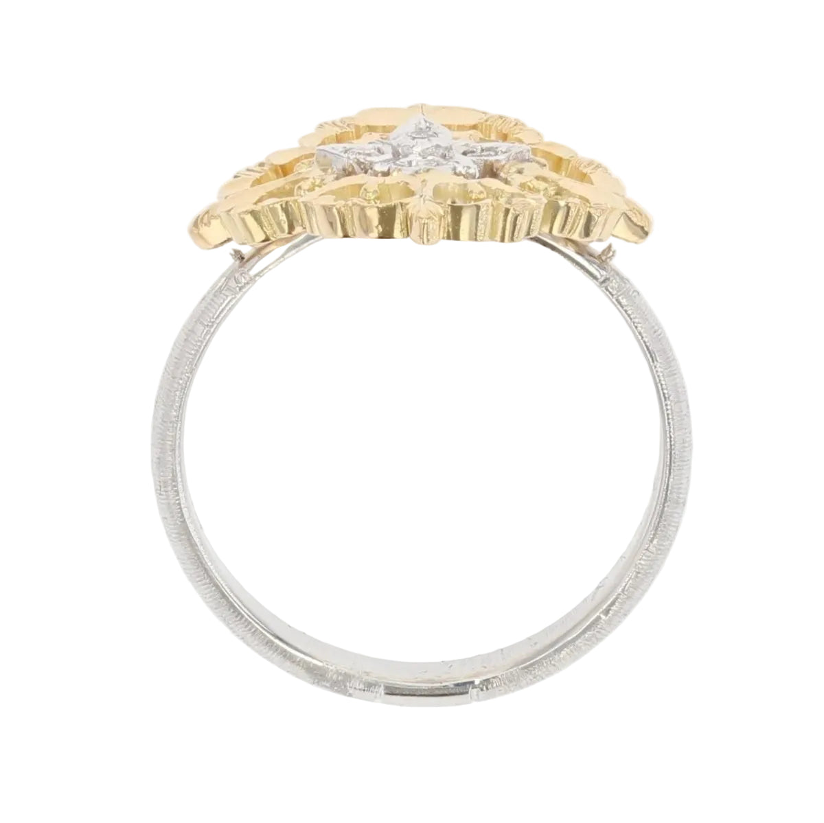 Bague diamants ors jaune et blanc arabesques grand modèle - Castafiore