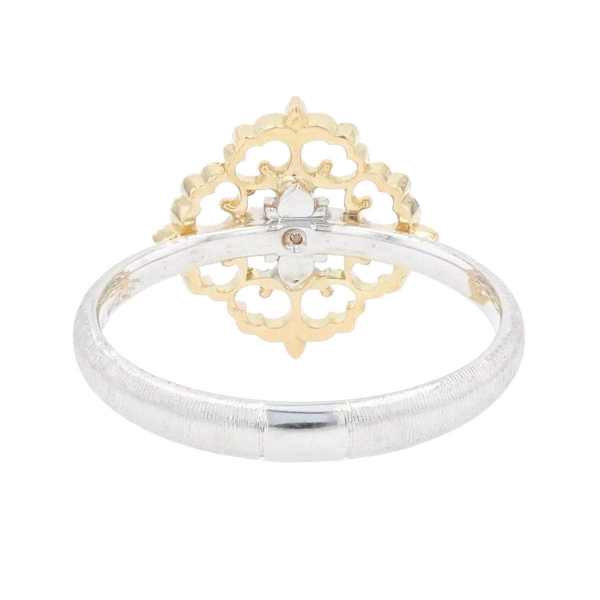 Bague diamants ors jaune et blanc arabesques petit modèle - Castafiore