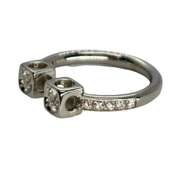 Bague DINH VAN 2 cubes XL en or blanc et diamants - Castafiore