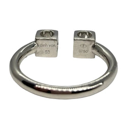 Bague DINH VAN 2 cubes XL en or blanc et diamants - Castafiore