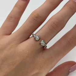 Bague DINH VAN 2 cubes XL en or blanc et diamants - Castafiore