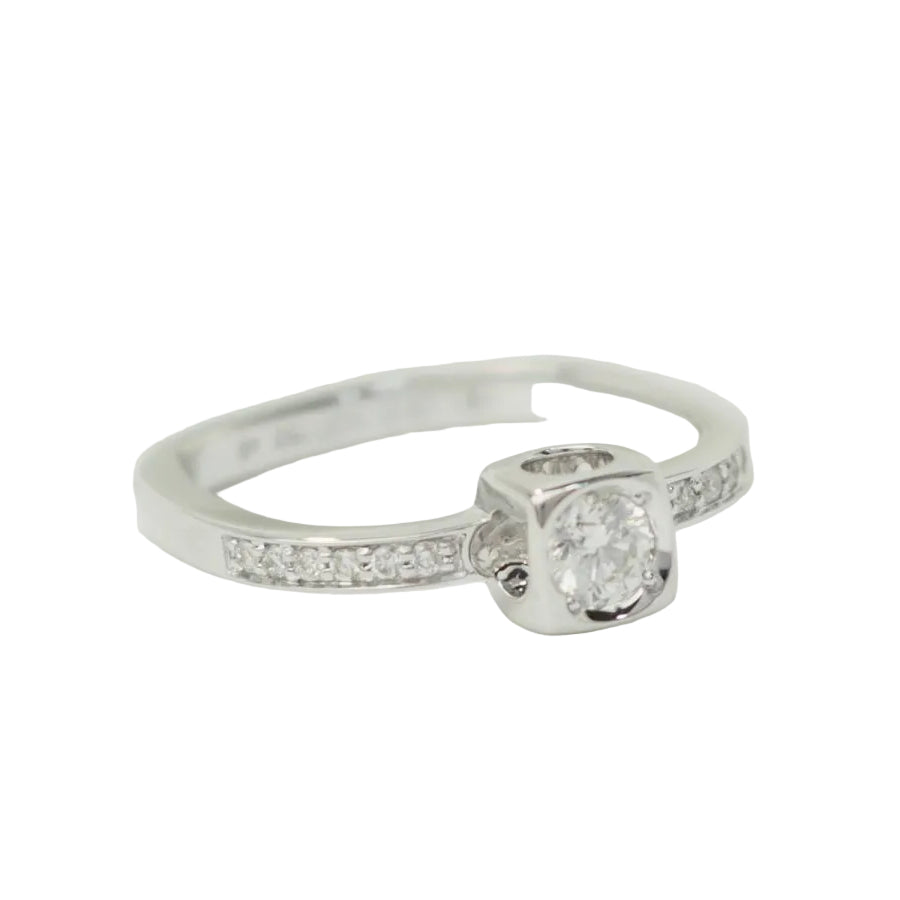 Bague Dinh Van Cube en or blanc et diamants - Castafiore