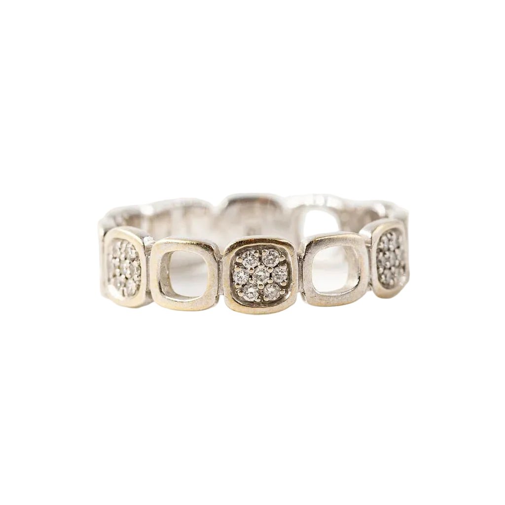 Bague DINH VAN "Domino" en or blanc et diamants - Castafiore