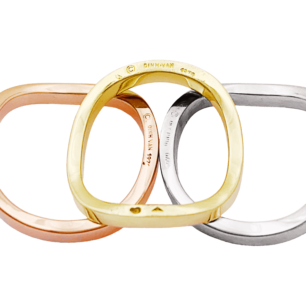 Bague DINH VAN en or blanc, or jaune et or rose - Castafiore