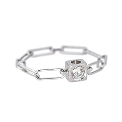 Bague DINH VAN "Le Cube" en or blanc et diamant - Castafiore