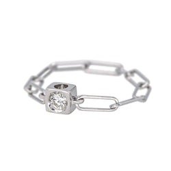 Bague DINH VAN "Le Cube" en or blanc et diamant - Castafiore