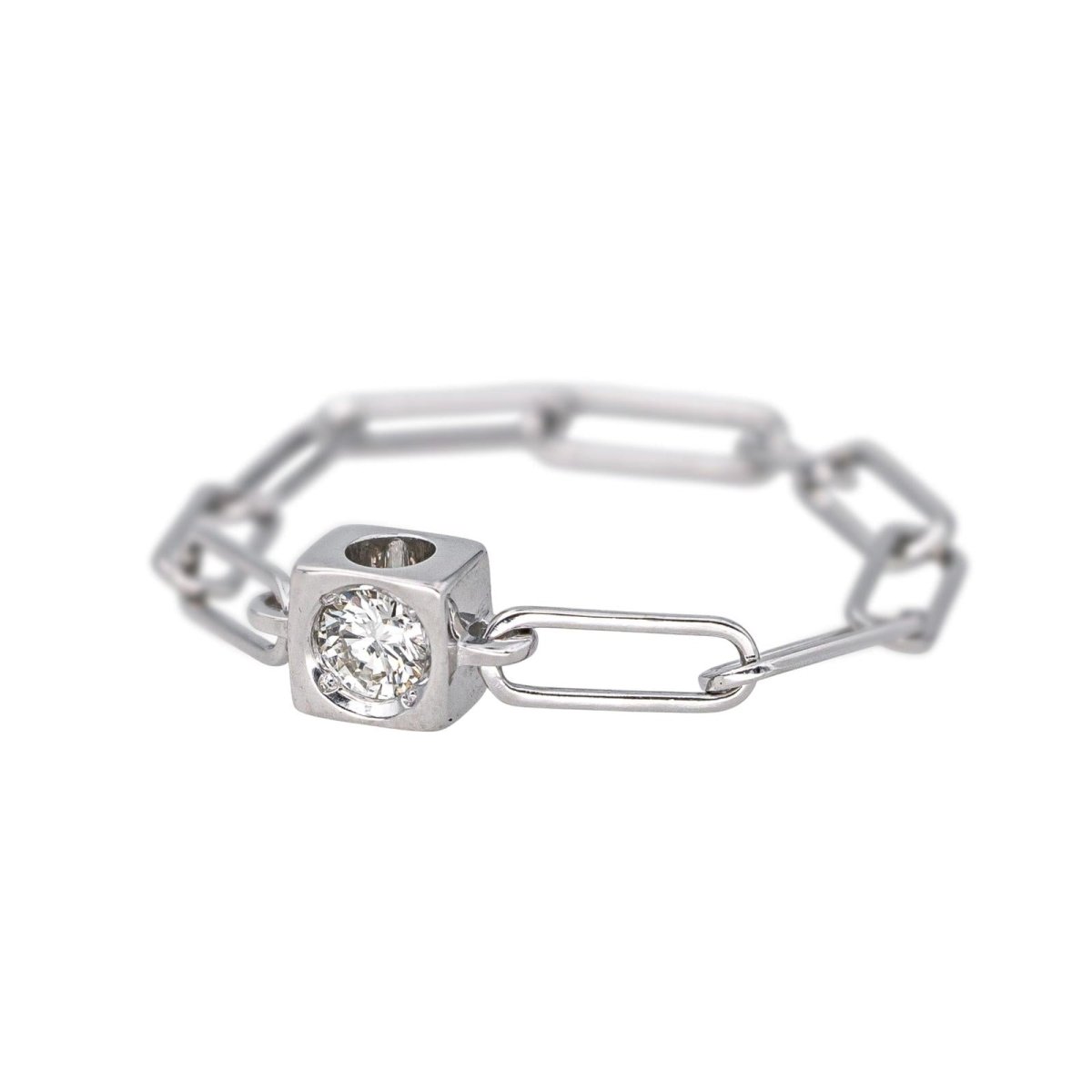 Bague DINH VAN "Le Cube" en or blanc et diamant - Castafiore