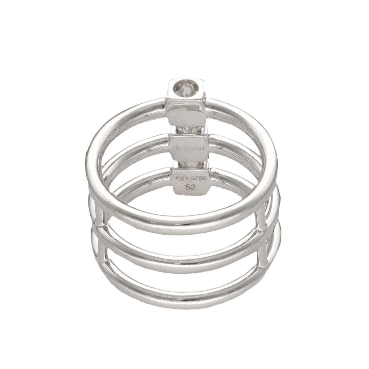 Bague DINH VAN "Le Cube Trilogie" en or gris et diamants - Castafiore