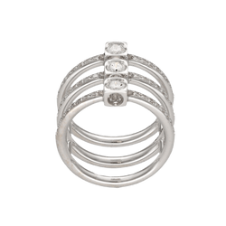 Bague DINH VAN "Le Cube Trilogie" en or gris et diamants - Castafiore