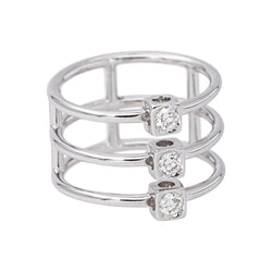 Bague DINH VAN "Les 3 Cubes" en or blanc et diamants - Castafiore