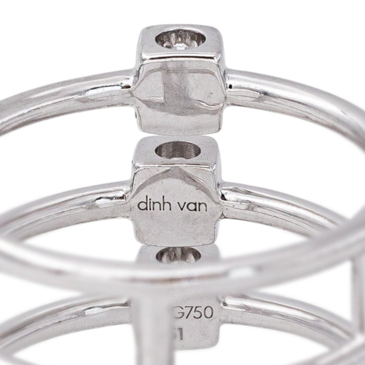 Bague DINH VAN "Les 3 Cubes" en or blanc et diamants - Castafiore