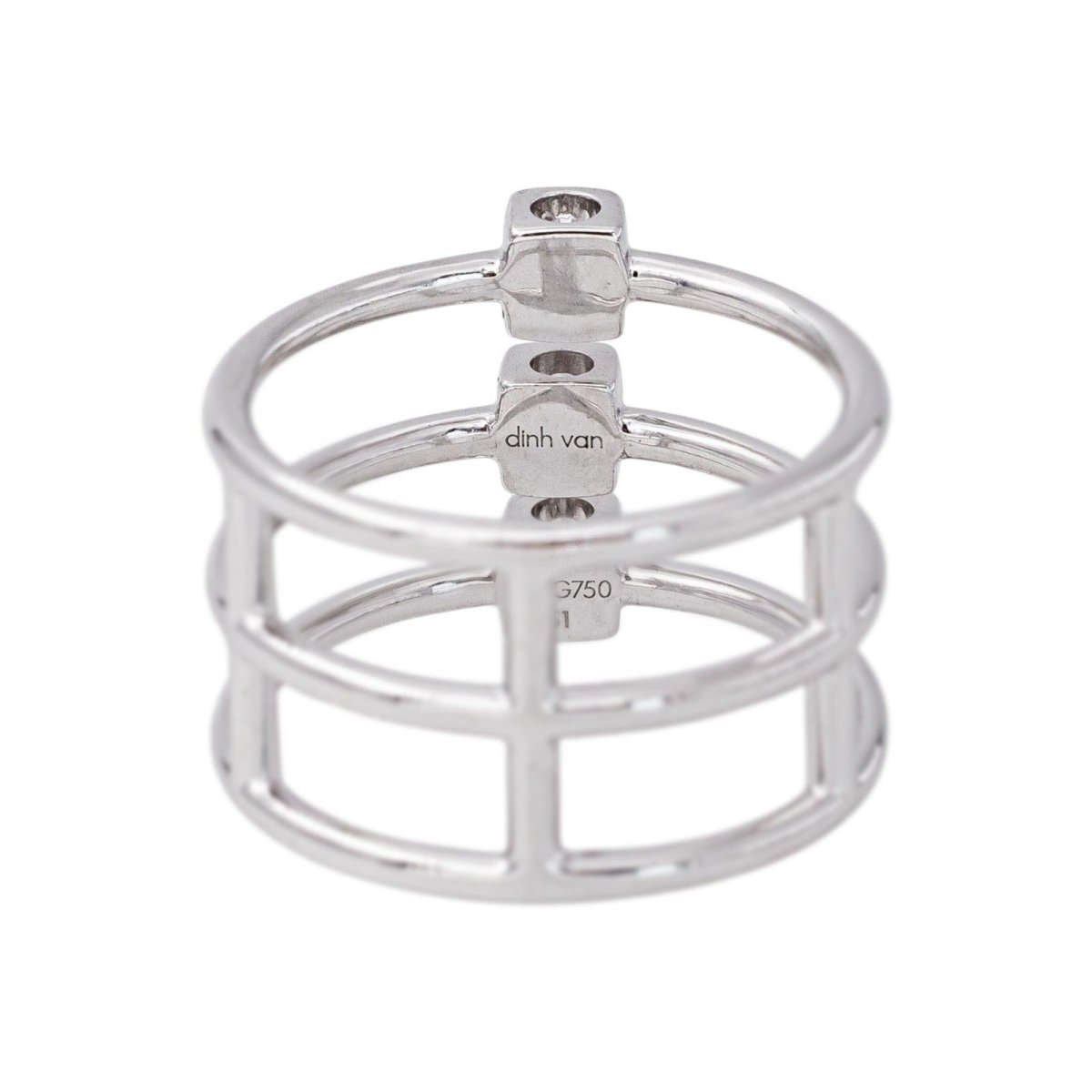 Bague DINH VAN "Les 3 Cubes" en or blanc et diamants - Castafiore