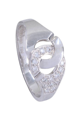 Bague DINH VAN Menottes PM en or blanc et diamants - Castafiore