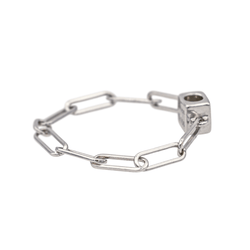 Bague DINH VAN"Le Cube" en or blanc et diamant - Castafiore