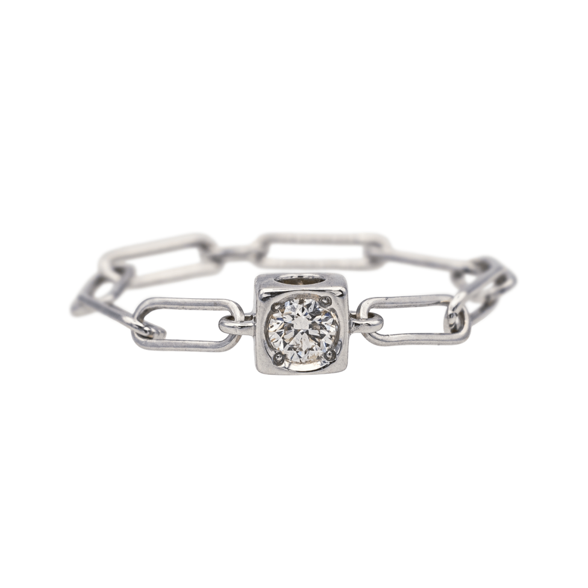 Bague DINH VAN"Le Cube" en or blanc et diamant - Castafiore