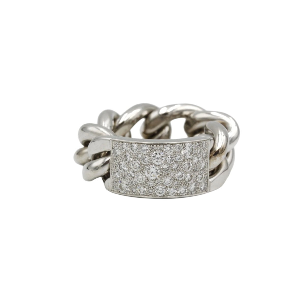 Bague DIOR "Gourmette" en or blanc et diamants - Castafiore