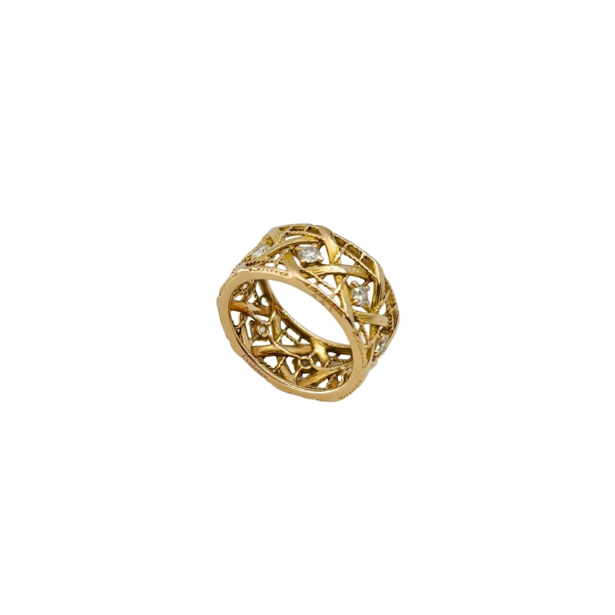Bague DIOR "My Dior" GM en or jaune et diamants - Castafiore