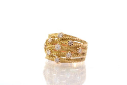 Bague d'occasion diamants en or jaune 18k - Castafiore