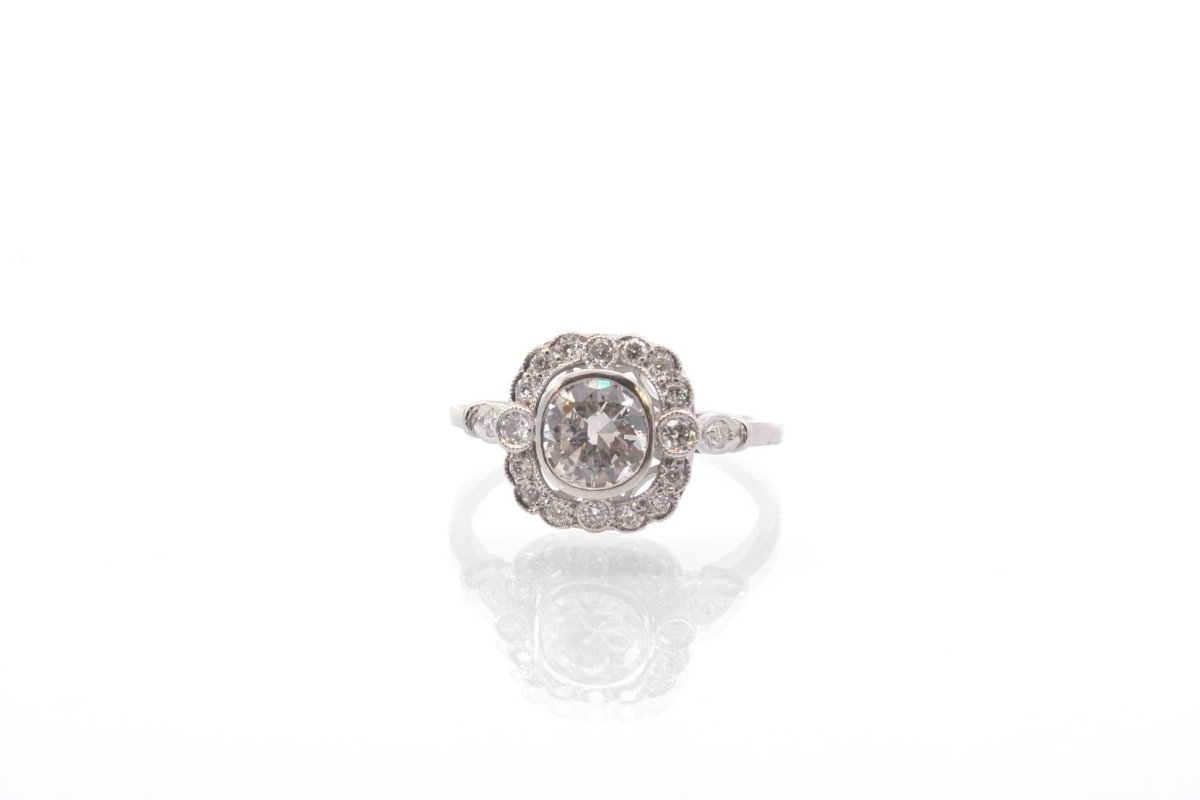 Bague d'occasion diamants en platine - Castafiore
