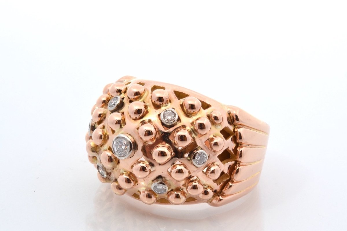 Bague d'occasion en or rose et diamants - Castafiore