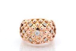Bague d'occasion en or rose et diamants - Castafiore