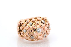 Bague d'occasion en or rose et diamants - Castafiore