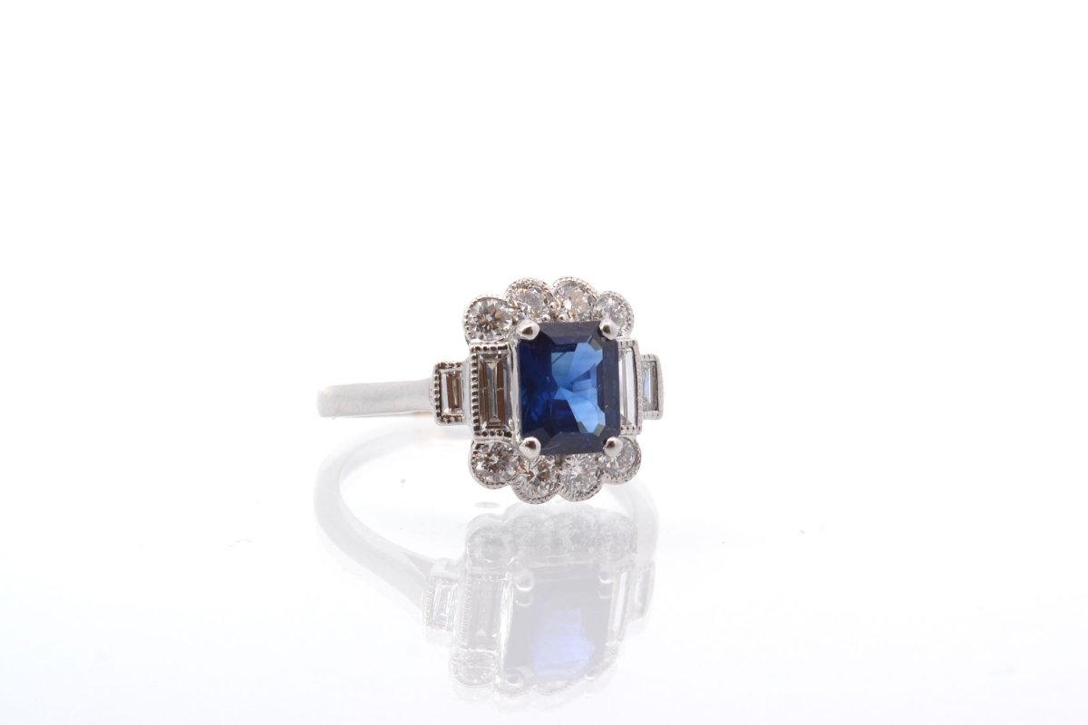 Bague d'occasion saphir et diamants - Castafiore