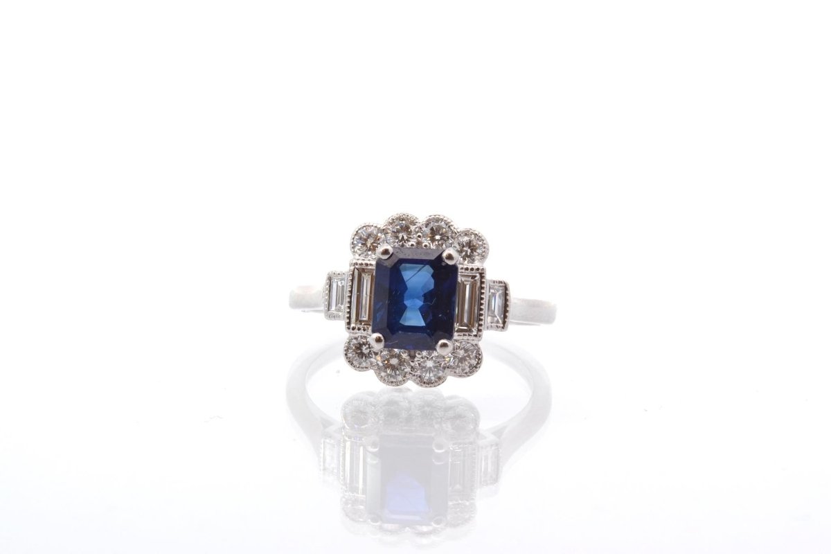 Bague d'occasion saphir et diamants - Castafiore