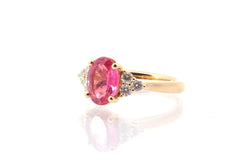Bague d'occasion tourmaline et diamants en or jaune 18k - Castafiore