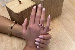 Bague d'occasion tourmaline et diamants en or jaune 18k - Castafiore