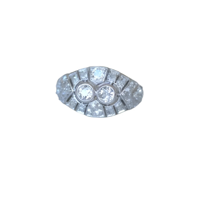 Bague Dome Art Déco Diamants - Castafiore