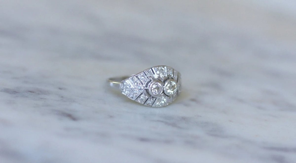 Bague Dome Art Déco Diamants - Castafiore