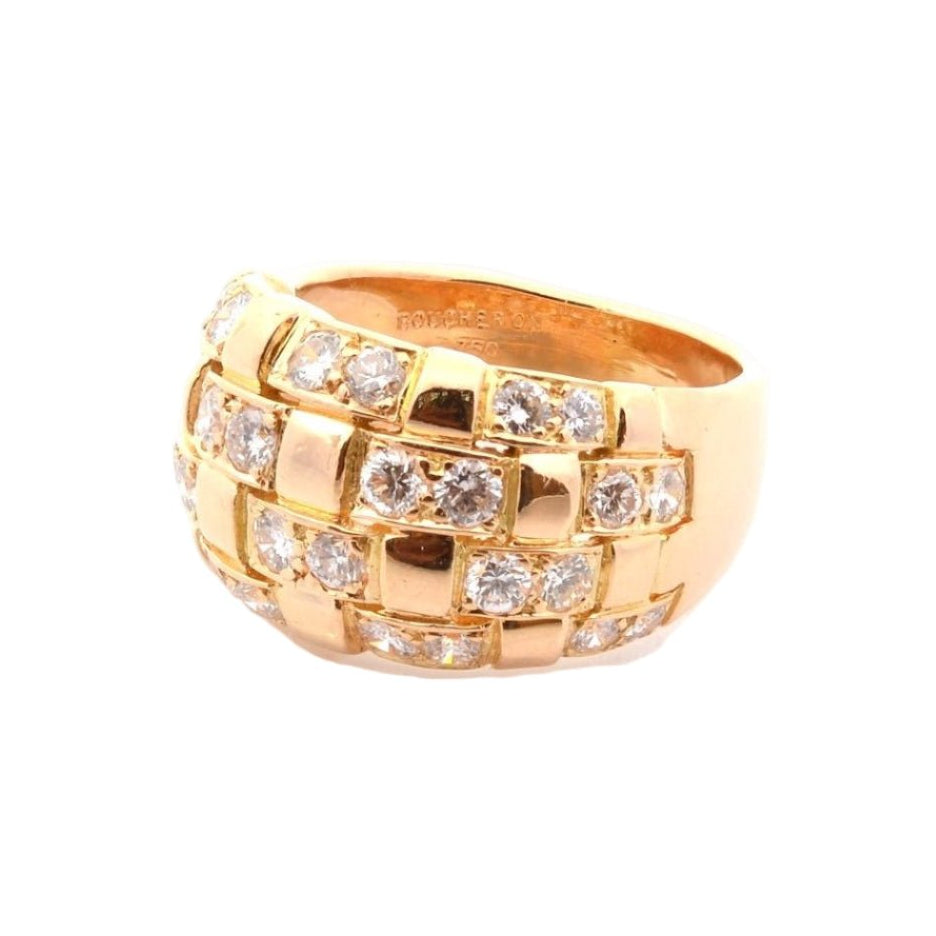 Bague Dôme BOUCHERON en or jaune et diamants - Castafiore